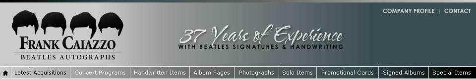 Fab 4 Collectibles, The Very Best Quality in Authentic Autographs,  Original Records & Memorabilia