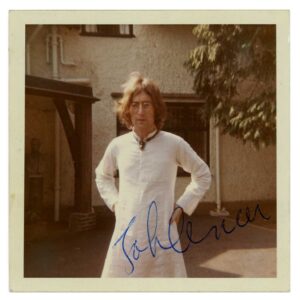 JL6  Extremely Rare Unpublished Signed John Lennon 1968 Snapshot Photograph
