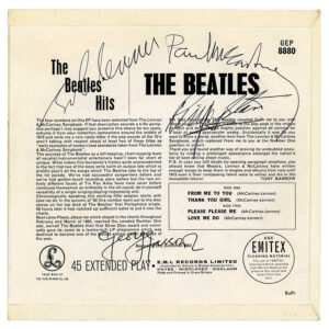 SA 10. A Stunning Signed "The Beatles' Hits" E.P. Record Sleeve