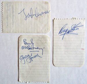SI9.  An Autograph Set Obtained During “Magical Mystery Tour” Filming, Signed On The Day The “I Am The Walrus” Video Was Shot.