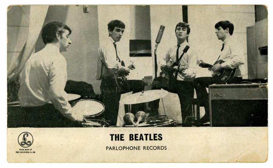 PC1. The Beatles – Early Parlophone Promo Card, Signed January 6