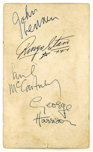 PC1. The Beatles – Early Parlophone Promo Card, Signed January 6, 1963