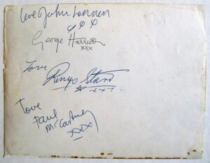 PH7. An Original Peter Kaye Photograph Autographed By The Beatles Just As Ringo Had Joined The Band