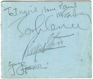 SI38. A Set Of Beatles Autographs Obtained During the Filming Of “Magical Mystery Tour”