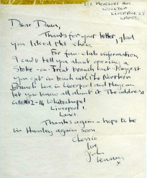 SI4. A Letter Written By John Lennon To A Fan In Early 1963