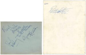 A Full Set of Beatles Autographs on an Album Page and a Star Pics Photograph.