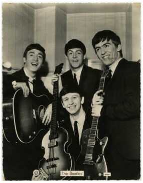 The front of the Beatles "Star Pics" photograph signed by Ringo Starr.