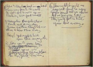 John Lennon's Original First Draft Manuscript For "You've Got To Hide Your Love Away"