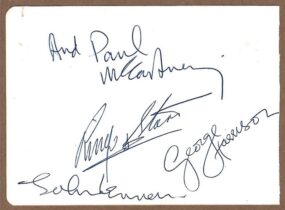 A Beatles autograph set obtained on August 17, 1966 in Toronto, Canada.
