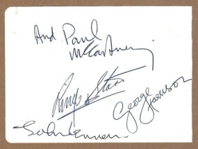 Beatles Autograph Set August 17, 1966
