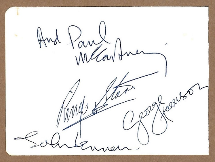 Beatles Autograph Set August 17, 1966