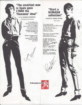 This is the last side of the rare Beatles fold out Lybro Jeans brochure.