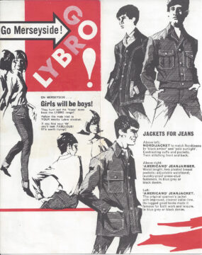 This is another side of the rare Beatles fold out Lybro Jeans brochure.