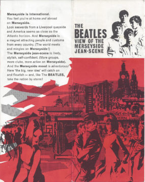 This is one side of the rare Beatles fold out Lybro Jeans brochure.
