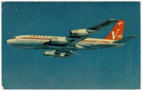 The Color Front Of A Qantas Postcard Signed By The Beatles.