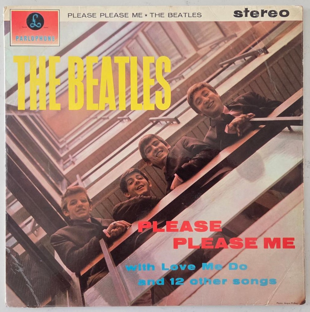 The front of the Beatles signed 1st Stereo pressing of Please Please Me.